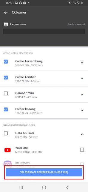 Cara menghapus cache di smartphone dengan CCleaner