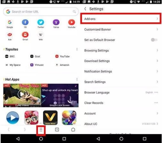 Cara menghilangkan iklan di smartphone dengan UC Browser