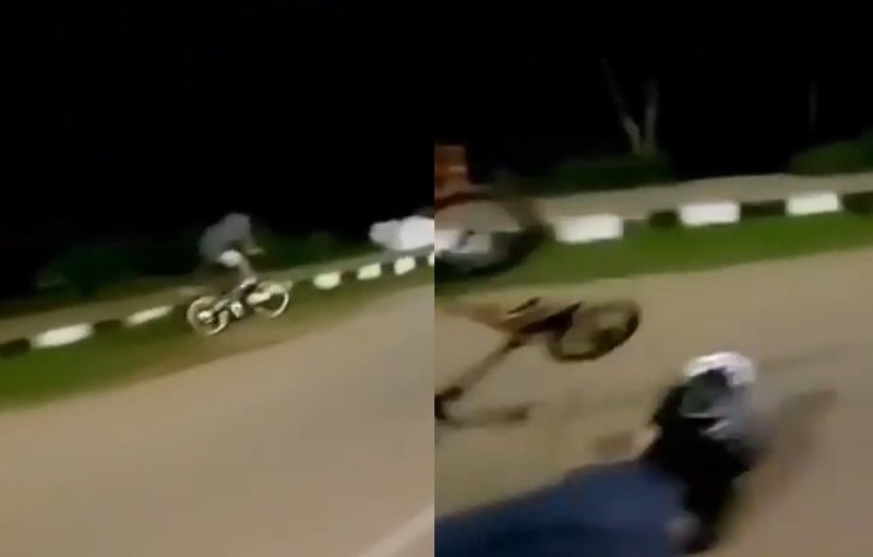 Hampir Bersamaan, Dua Pesepeda ini Tiba-tiba Jatuh Tanpa Sebab Hampir Bersamaan Dua Pesepeda ini Tiba tiba Jatuh Tanpa Sebab