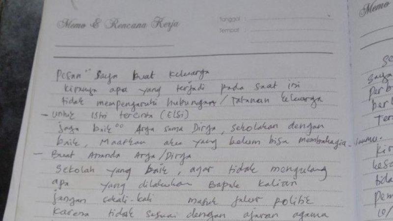 Kades Buangin Tewas Gantung Diri Tulis Pesan di Surat Wasiat Agar Anaknya Jangan Masuk Politik
