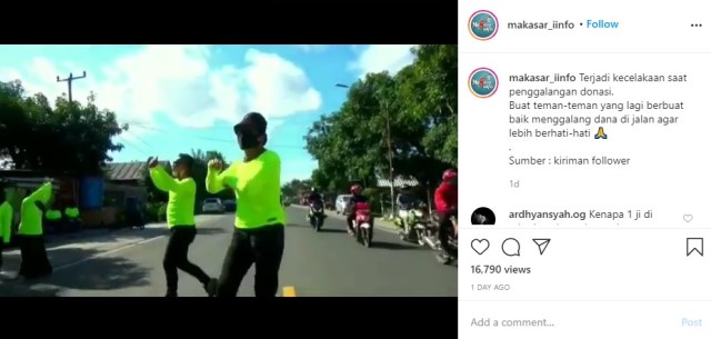 Penggalang Dana Ditabrak Motor