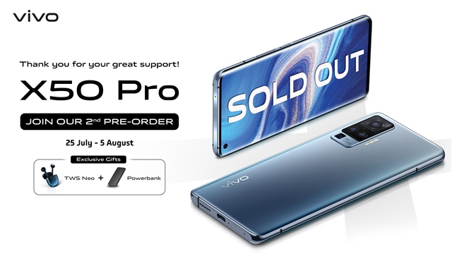 Pre order tahap kedua Vivo X50 Pro Pre order tahap kedua Vivo X50 Pro