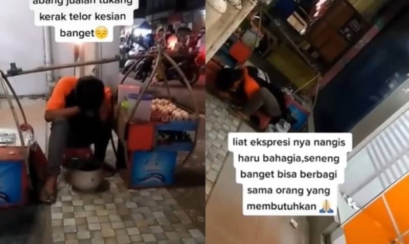 Sepi Pembeli Begini Momen Haru Pedagang Kerak Telor Menangis Saat Dapat Bantuan Sembako