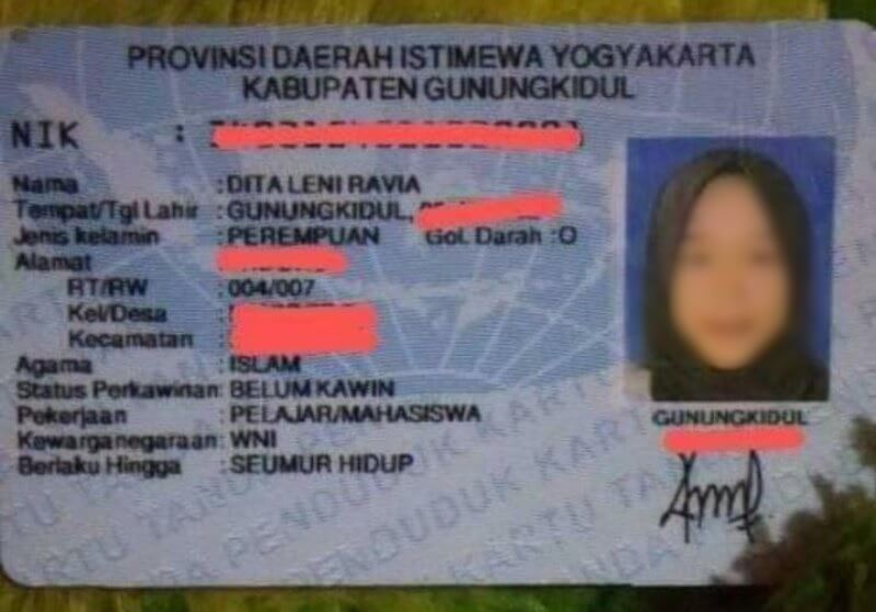 VIRAL Foto KTP Milik Dita Leni Ravia Artinya Nama Wanita ini Ternyata Unik