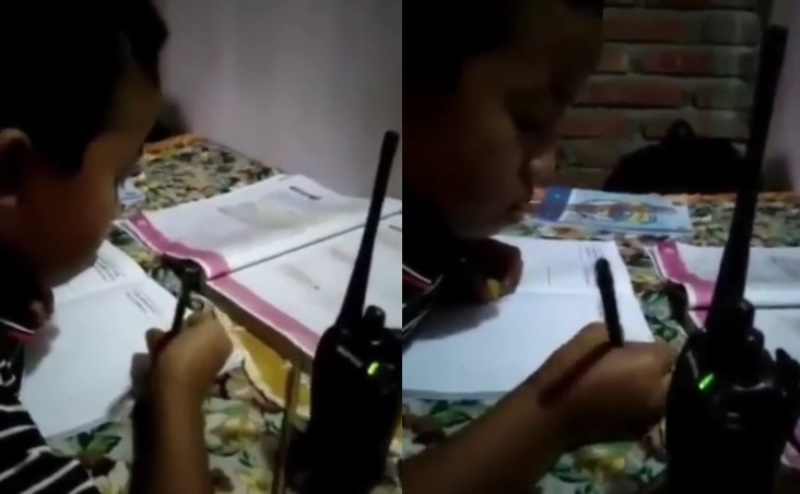 VIRAL Video Siswa Pakai HT untuk Belajar Jarak Jauh Saat Pandemi