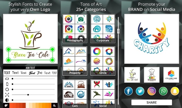 Aplikasi pembuat logo bernama Logo Maker Logo Creator Generator Design