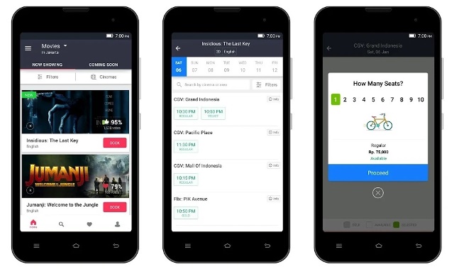 Aplikasi pesan tiket bioskop online BookMyShow