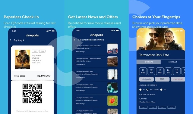 Aplikasi pesan tiket bioskop online Cinepolis Indonesia