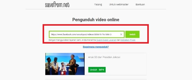 Cara Download Video di Facebook di PC dengan SaveFrom.net 1