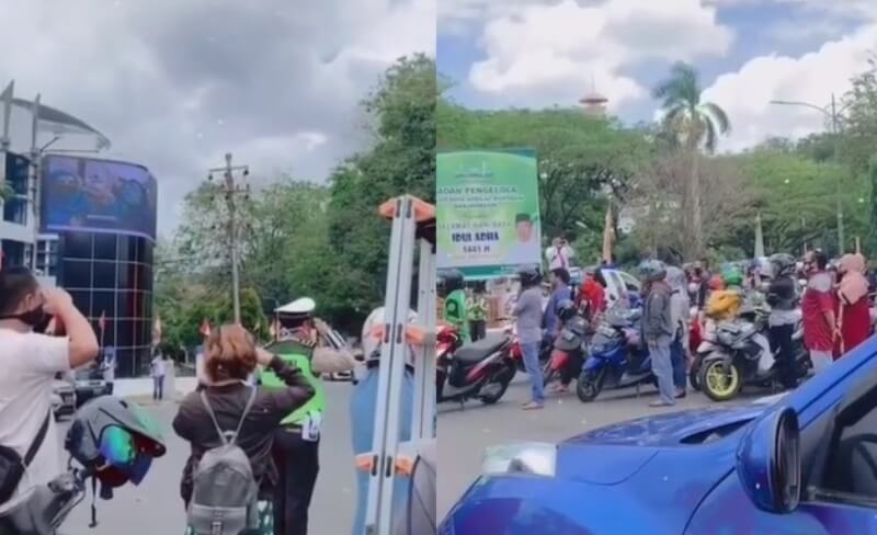 VIRAL Pengendara Kompak Berhenti Saat Detik detik Proklamasi dan Beri Hormat ke Bendera