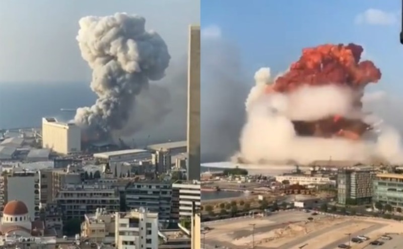 Video Detik detik Ledakan di Beirut Lebanon Begitu Besar dan Mengerikan