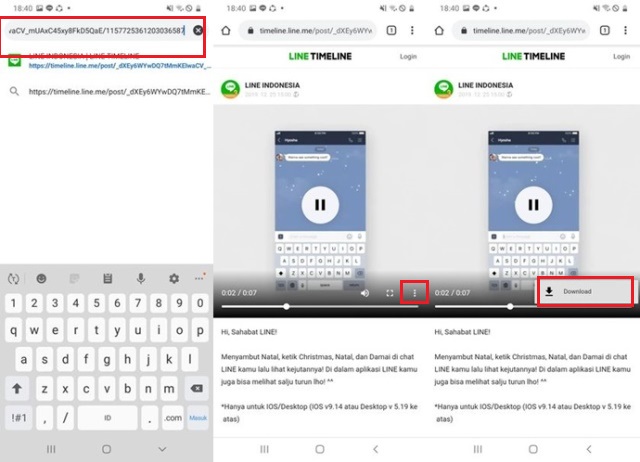 Cara Download Video dari LINE Timeline