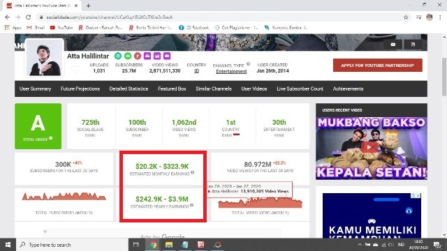 Cara Melihat Penghasilan YouTube Orang Lain