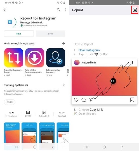 Cara membagikan postingan di Instagram