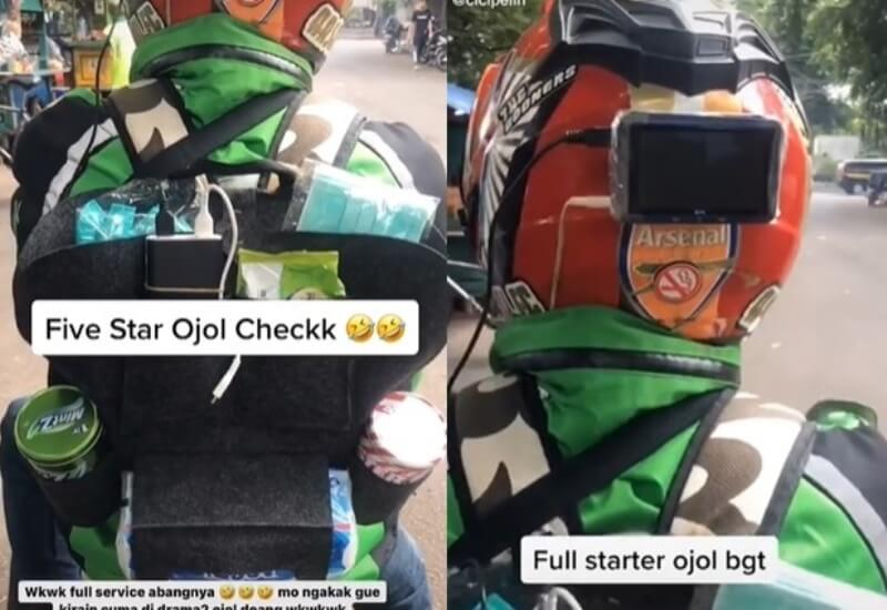 Driver Ojol Sediakan Fasilitas Bintang Lima untuk Penumpang Ada TV Mini Hingga Powerbank