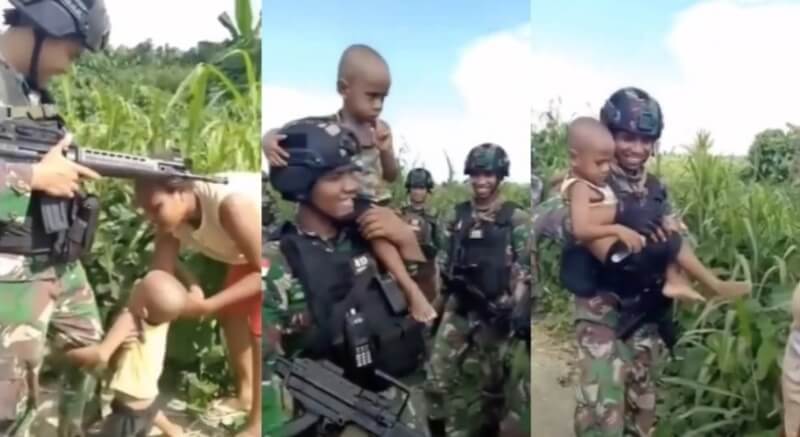 Nangis Kejer Karena Ingin Ikut TNI ke Pos, Bocah ini Langsung Anteng Saat Digendong Nangis Kejer Karena Ingin Ikut TNI ke Pos Bocah ini Langsung Anteng Saat Digendong