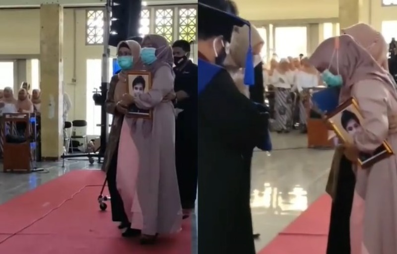 Seorang Ibu Hadir untuk Wakili Wisuda Sang Anak yang Telah Wafat, Banjir Air Mata! Seorang Ibu Hadir untuk Wakili Wisuda Sang Anak yang Telah Wafat Banjir Air Mata