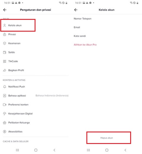 Cara Hapus Akun TikTok