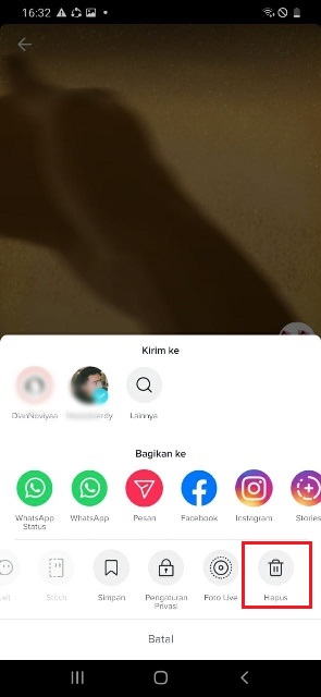 Cara Hapus Video TikTok