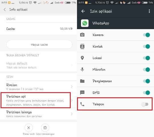 Cara Mematikan Panggilan WA
