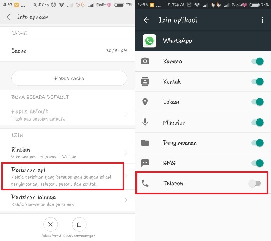 Cara Mematikan Panggilan WA
