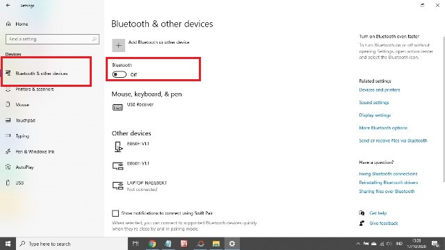 Cara Mengaktifkan Bluetooth di Laptop Windows 10