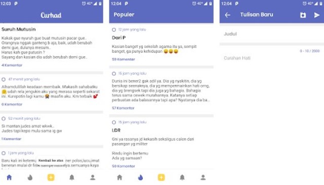 Curhad Aplikasi Curhat Tanpa Identitas