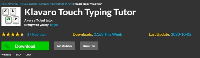 Klavaro Touch Typing Tutor