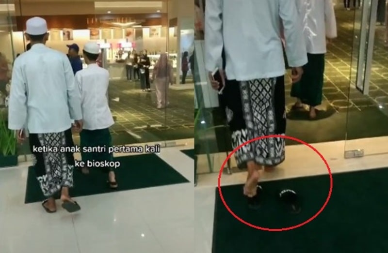 VIRAL Video Lucu Santri Lepas Sandal Saat Masuk Bioskop, Sudah Kebiasaan? VIRAL Video Lucu Santri Lepas Sandal Saat Masuk Bioskop Sudah Kebiasaan