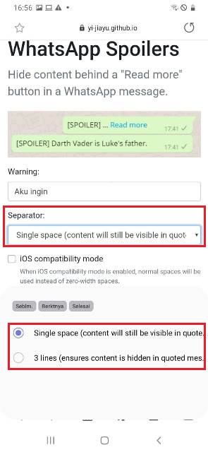 Cara Bikin Tulisan Baca Selanjutnya di WhatsApp