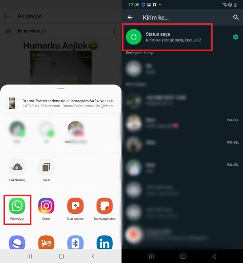 Cara Membagikan Video IG ke WA