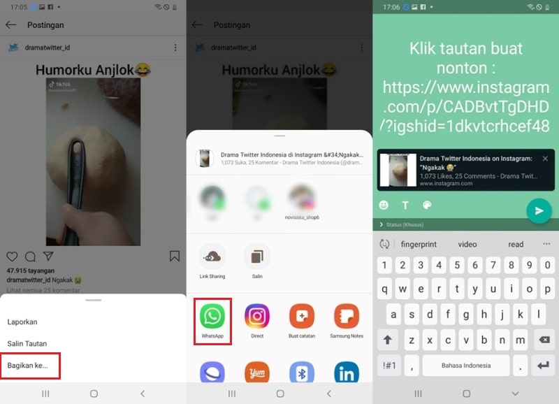 Cara Membagikan Video Instagram ke Status WA