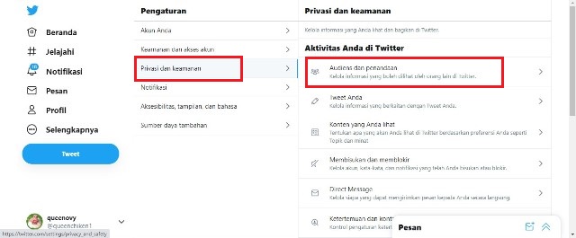 Cara Memprivate Akun Twitter