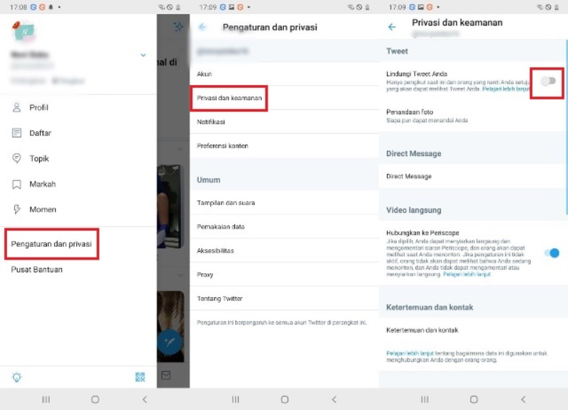 Cara Private Akun Twitter