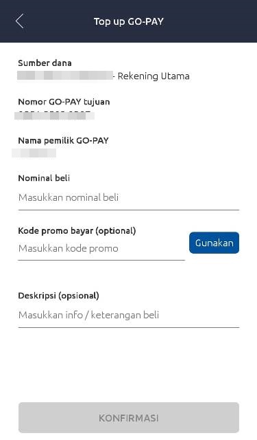 Cara Top Up Gopay