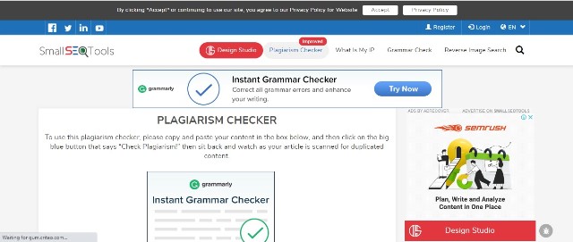 Plagiarism Checker Smallseotools