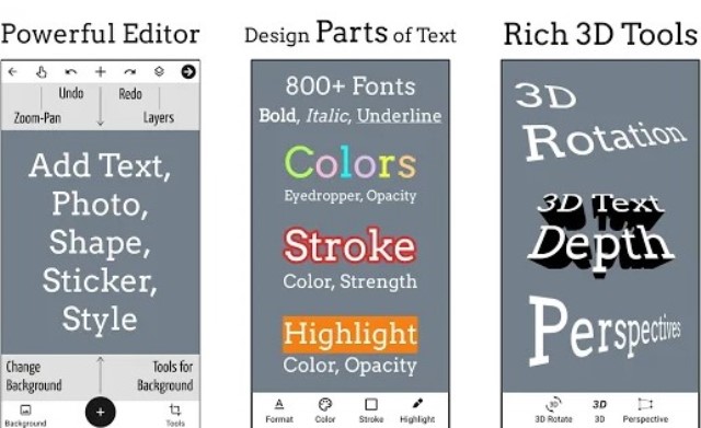 Tambahkan Teks di Foto Aplikasi Edit Nama 2D atau 3D Gratis