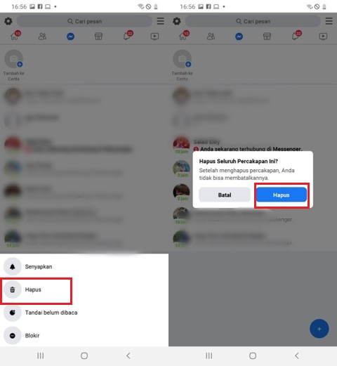 Tutorial Hapus Semua Percakapan di FB Lite