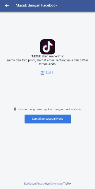 Cara Login TikTok dengan Facebook