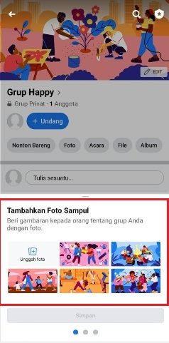 Cara Menambahkan Foto Sampul di Grup FB