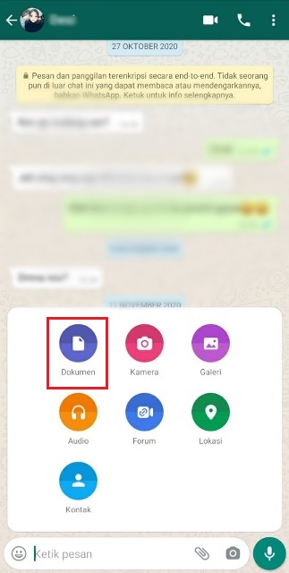 Cara Mengirim Dokumen Via WhatsApp