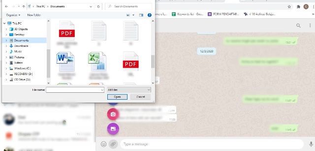 Cara Mengirim File Lewat WhatsApp Web