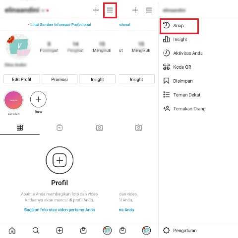 Cara Menuju Arsip IG