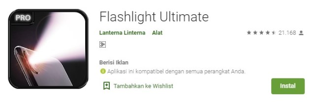 Flashlight Ultimate Aplikasi Senter Canggih