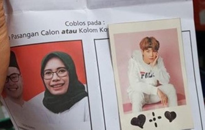 Heboh Foto Suga BTS Ditemukan Tertempel di Surat Suara Pilkada 2020