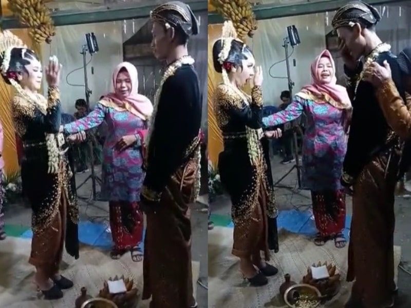 Lempar Beras Tepat ke Wajah, Ulah Pengantin Pria ini Bikin si Wanita Bad Mood Lempar Beras Tepat ke Wajah Ulah Pengantin Pria ini Bikin si Wanita Bad Mood