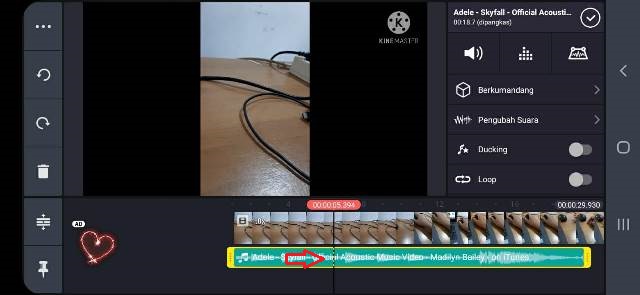 Proses Pemotongan Lagu pada KineMaster