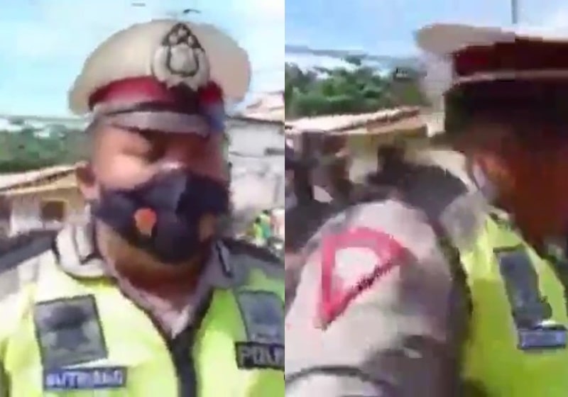 VIRAL Kecelakaan Terjadi Tepat di Belakang Polisi Saat Beri Imbauan untuk Hati hati