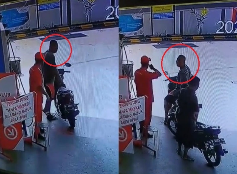 VIRAL Rekaman CCTV Saat Petugas SPBU Diludahi Pria Gegara Menegur Soal Masker