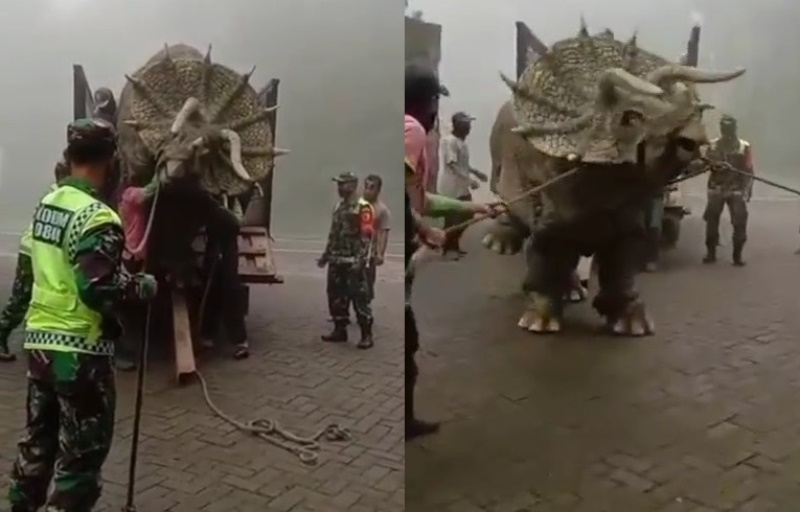 Viral Detik-detik Hewan Diduga Dinosaurus Berontak Saat Diturunkan dari Truk Viral Detik detik Hewan Diduga Dinosaurus Berontak Saat Diturunkan dari Truk